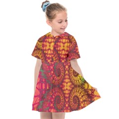 Abstract Art Pattern Fractal Design Kids  Sailor Dress by Ravend