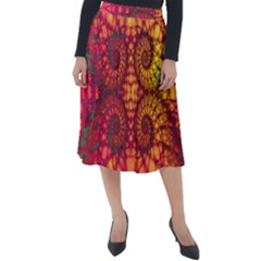 Abstract Art Pattern Fractal Design Classic Velour Midi Skirt  by Ravend