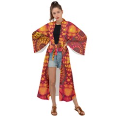 Abstract Art Pattern Fractal Design Maxi Kimono by Ravend