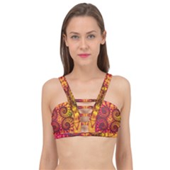 Abstract Art Pattern Fractal Design Cage Up Bikini Top by Ravend