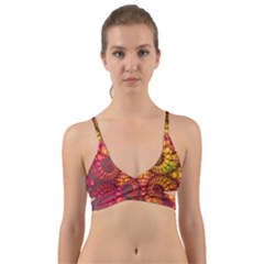 Abstract Art Pattern Fractal Design Wrap Around Bikini Top by Ravend