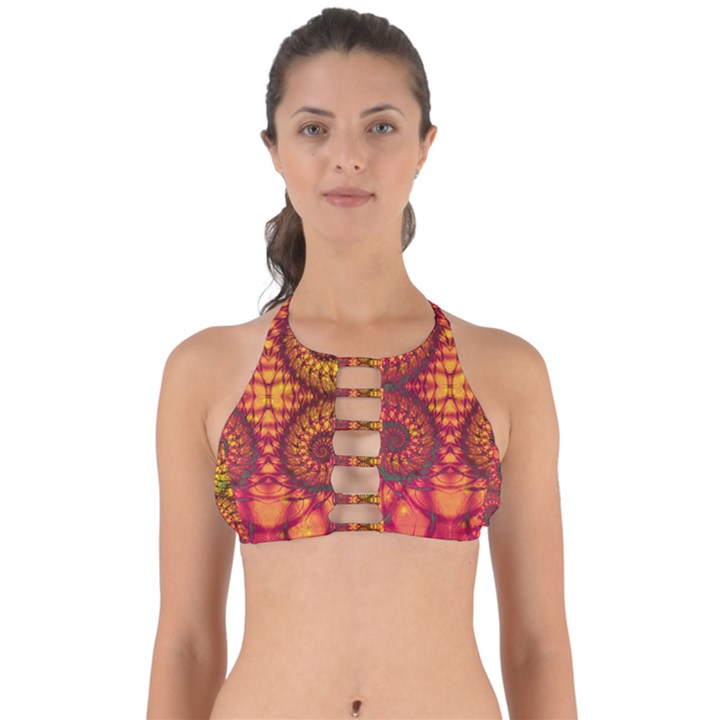 Abstract Art Pattern Fractal Design Perfectly Cut Out Bikini Top