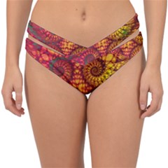 Abstract Art Pattern Fractal Design Double Strap Halter Bikini Bottoms by Ravend