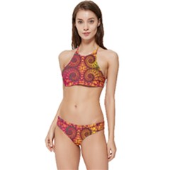 Abstract Art Pattern Fractal Design Banded Triangle Bikini Set by Ravend