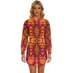 Abstract Art Pattern Fractal Design Womens Long Sleeve Shirt Dress