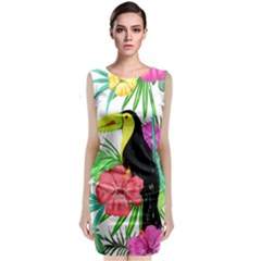 Sheets Tropical Nature Green Plant Classic Sleeveless Midi Dress by Ravend