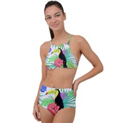 Sheets Tropical Nature Green Plant High Waist Tankini Set by Ravend