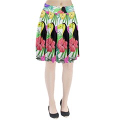 Sheets Tropical Nature Green Plant Pleated Skirt by Ravend