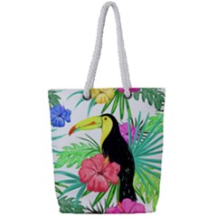 Sheets Tropical Nature Green Plant Full Print Rope Handle Tote (small) by Ravend