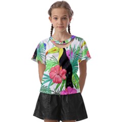 Sheets Tropical Nature Green Plant Kids  Front Cut Tee by Ravend