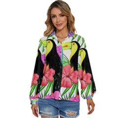 Sheets Tropical Nature Green Plant Women s Long Sleeve Button Down Shirt