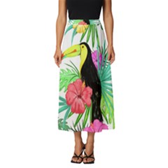 Sheets Tropical Nature Green Plant Classic Midi Chiffon Skirt