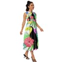 Sheets Tropical Nature Green Plant Sleeveless Round Neck Midi Dress View3