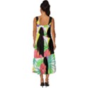 Sheets Tropical Nature Green Plant Square Neckline Tiered Midi Dress View4