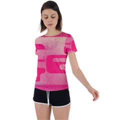 Pink Background Grunge Texture Back Circle Cutout Sports Tee by Ravend