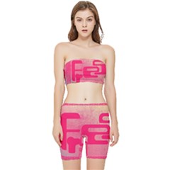 Pink Background Grunge Texture Stretch Shorts And Tube Top Set by Ravend