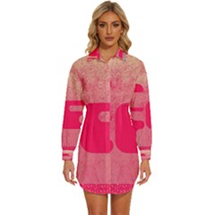 Pink Background Grunge Texture Womens Long Sleeve Shirt Dress