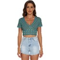 Building Voids Green V-Neck Crop Top View1