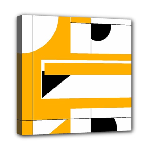 Design Pattern Yellow Background Art Mini Canvas 8  X 8  (stretched)