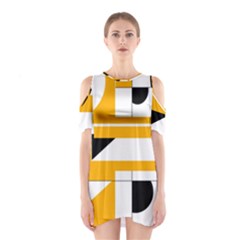 Design Pattern Yellow Background Art Shoulder Cutout One Piece Dress by Jancukart