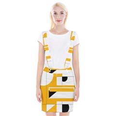 Design Pattern Yellow Background Art Braces Suspender Skirt