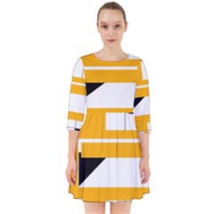 Design Pattern Yellow Background Art Smock Dress