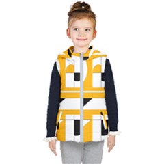 Design Pattern Yellow Background Art Kids  Hooded Puffer Vest