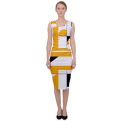 Design Pattern Yellow Background Art Sleeveless Pencil Dress