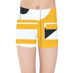 Design Pattern Yellow Background Art Kids  Sports Shorts