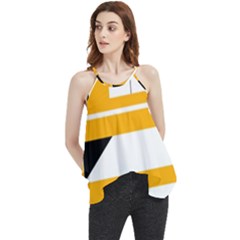 Design Pattern Yellow Background Art Flowy Camisole Tank Top