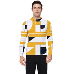 Design Pattern Yellow Background Art Men s Long Sleeve Rash Guard