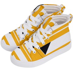 Design Pattern Yellow Background Art Kids  Hi-top Skate Sneakers