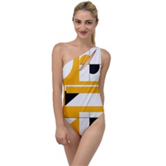 Design Pattern Yellow Background Art To One Side Swimsuit