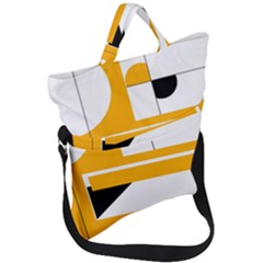 Design Pattern Yellow Background Art Fold Over Handle Tote Bag