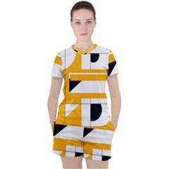 Design Pattern Yellow Background Art Women s Tee And Shorts Set