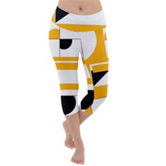 Design Pattern Yellow Background Art Lightweight Velour Capri Yoga Leggings