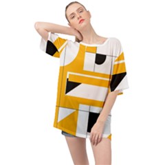 Design Pattern Yellow Background Art Oversized Chiffon Top