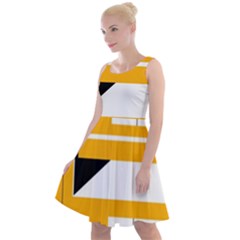 Design Pattern Yellow Background Art Knee Length Skater Dress