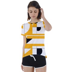 Design Pattern Yellow Background Art Short Sleeve Open Back Tee