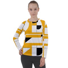 Design Pattern Yellow Background Art Women s Long Sleeve Raglan Tee