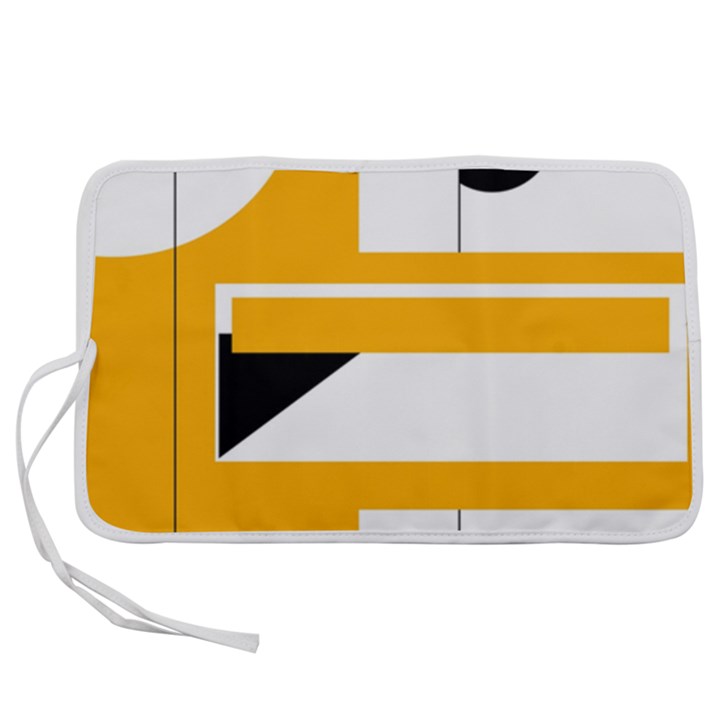 Design Pattern Yellow Background Art Pen Storage Case (S)