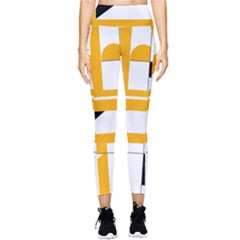 Design Pattern Yellow Background Art Pocket Leggings 