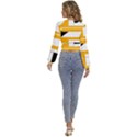 Design Pattern Yellow Background Art Long Sleeve Deep-V Velour Top View4