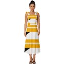 Design Pattern Yellow Background Art Tie-Strap Tiered Midi Chiffon Dress View1