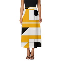 Design Pattern Yellow Background Art Classic Midi Chiffon Skirt