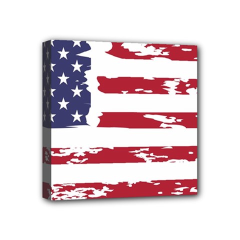 America Unite Stated Red Background Us Flags Mini Canvas 4  X 4  (stretched)