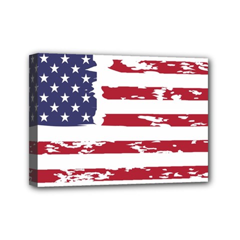 America Unite Stated Red Background Us Flags Mini Canvas 7  X 5  (stretched)