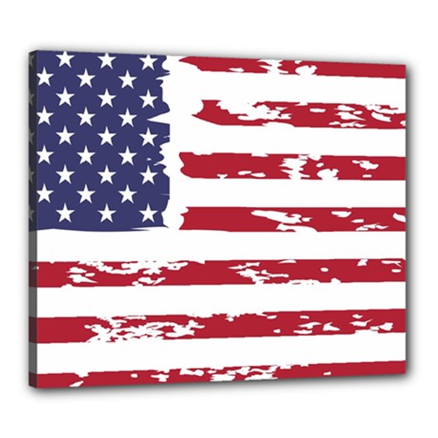 America Unite Stated Red Background Us Flags Canvas 24  X 20  (stretched)