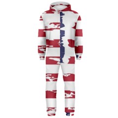 America Unite Stated Red Background Us Flags Hooded Jumpsuit (men)