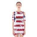 America Unite Stated Red Background Us Flags Shoulder Cutout One Piece Dress View1